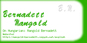 bernadett mangold business card